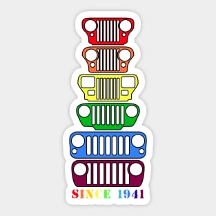 Jeep Grills Rainbow Logo Sticker